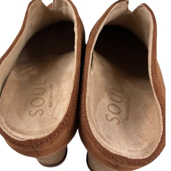 SOUL Naturalizer Haley Mule Wedge Shoes Fabric Upper Chestnut Color Size 9 M - Picture 14 of 16